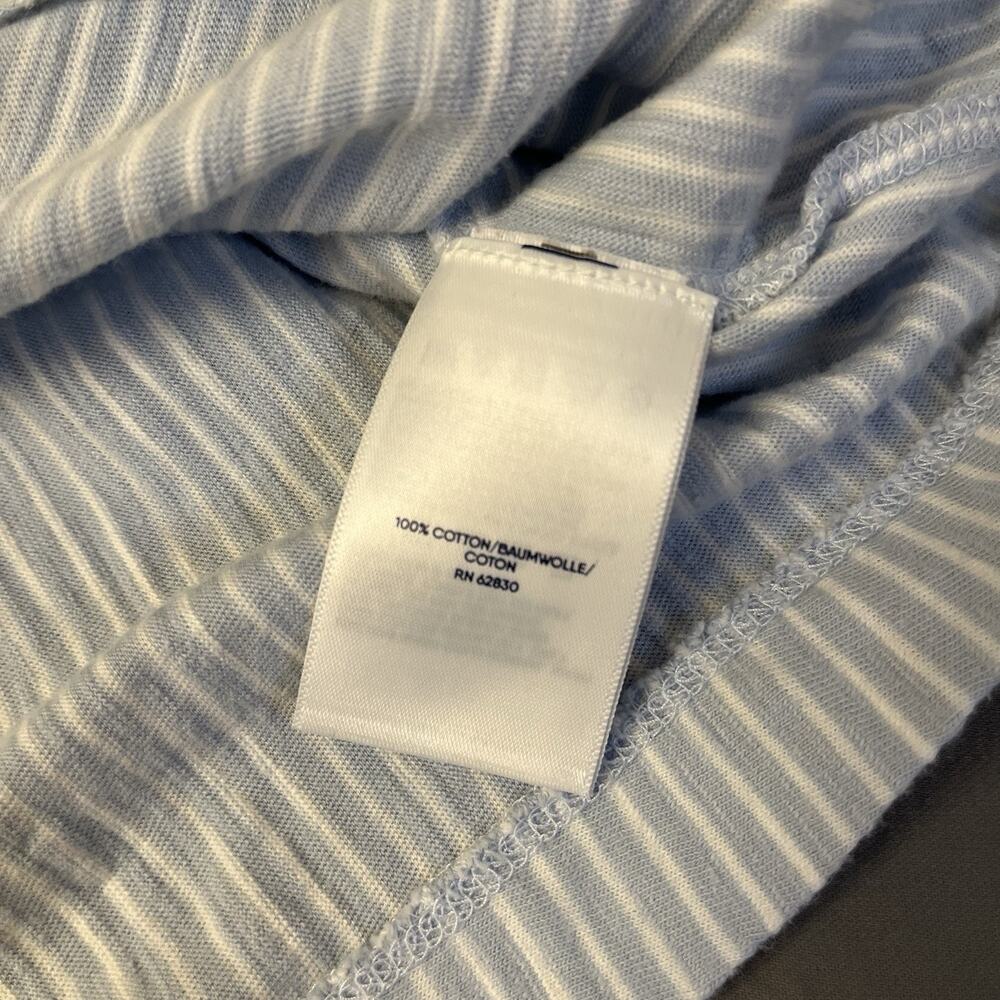 Lands End Striped Slub Top Size Large 3/4 Sleeve V-Neck 100% Cotton Casual - Picture 7 of 7